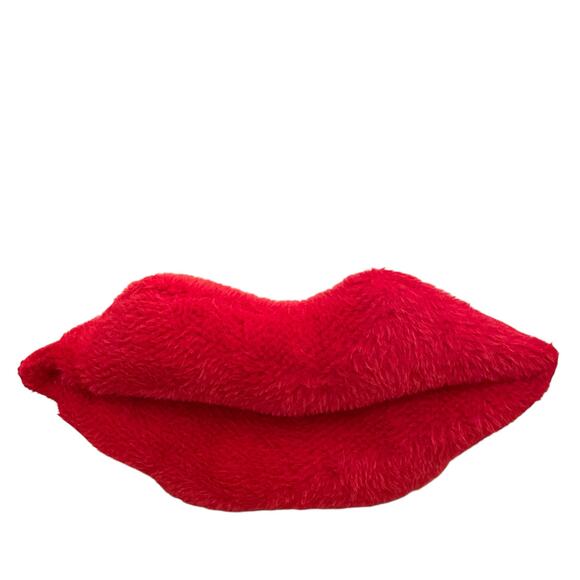Bella Lux Valentine's Red Lip Shaped Decorative Pillow 9.5x19 New - Picture 7 of 10